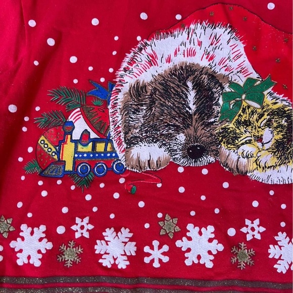 Vintage Christmas Shirt Christmas Sweatshirt 80s 90s Medium Large - Picture 4 of 7